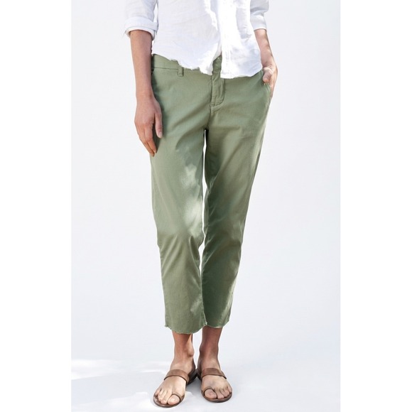 Frank & Eileen Pants - Frank & Eileen Wicklow Italian Chino Pants Sage Green Women‎ Size 4 Crop Raw Hem